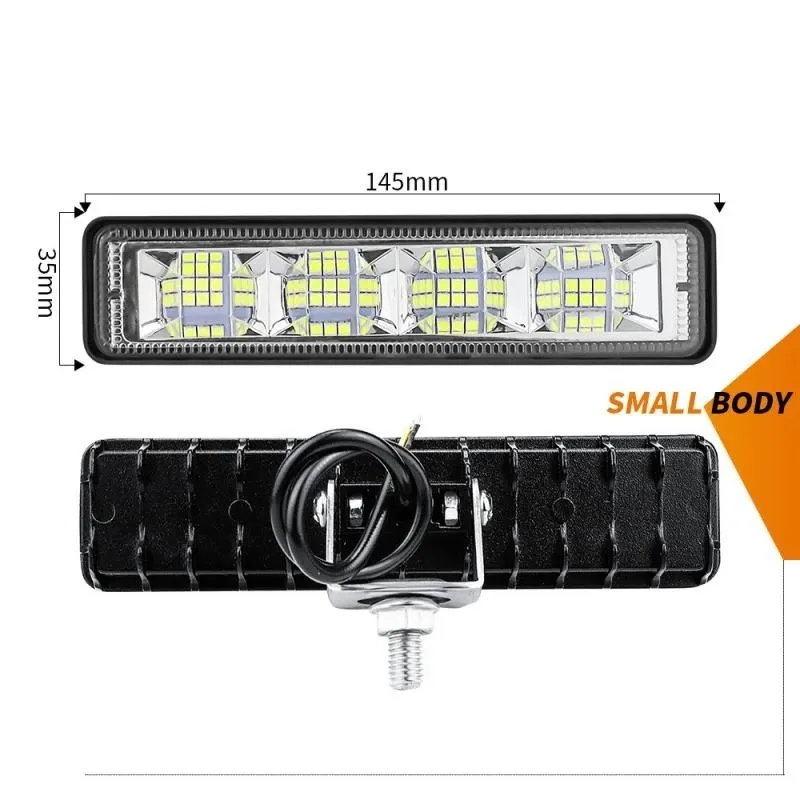 カーライト18W LEDバー12Vフラッシュマウントオフロードワークライトポッド4x4 4WD ATVトラックランプ用オートSUVトラクターオフロード243226594