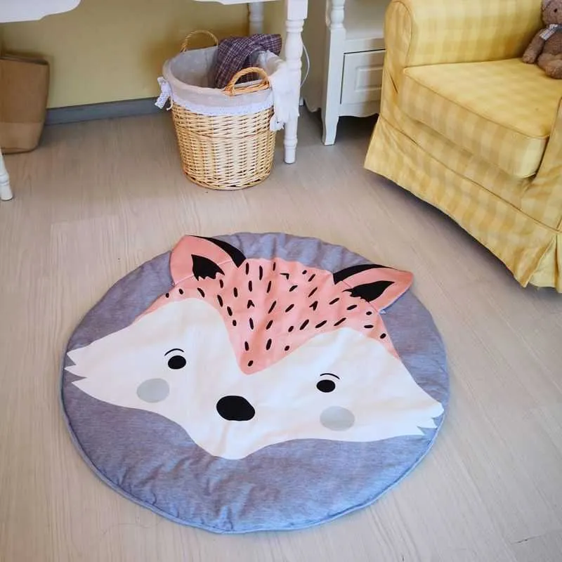 baby Round play mats Animal style Pography background blanket infant soft cotton carpet Crawling mat Carpet Toys Mat 210724