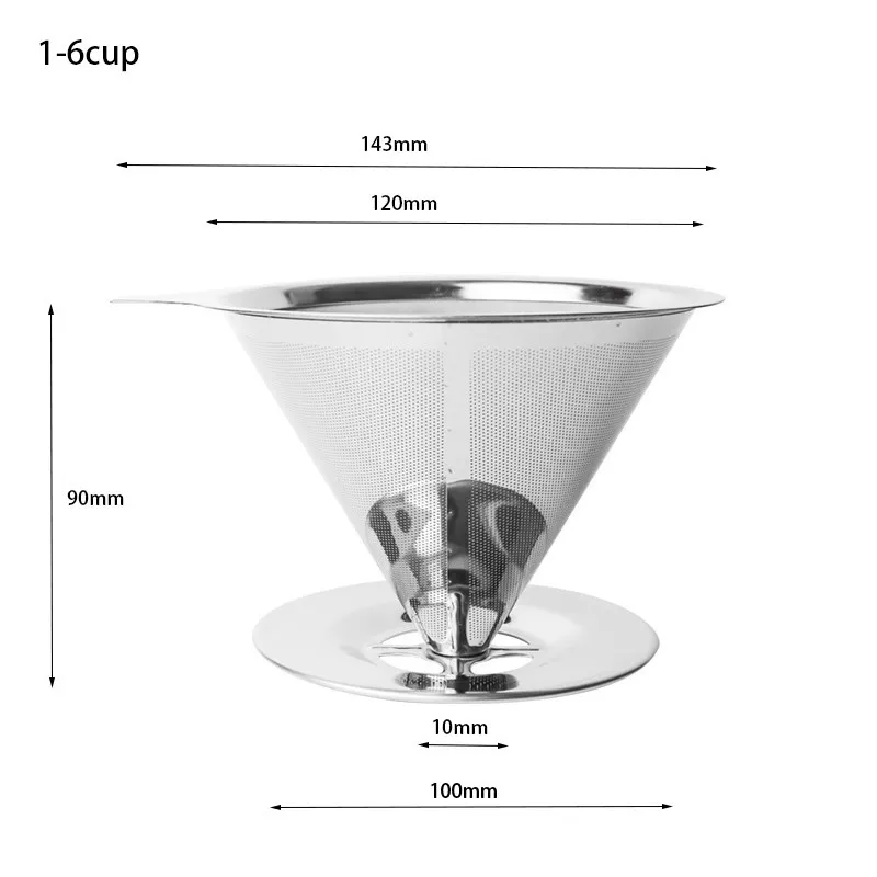 Tazza riutilizzabile filtro da caffè in acciaio inossidabile versare sopra lo strumento barista gocciolatore 210309