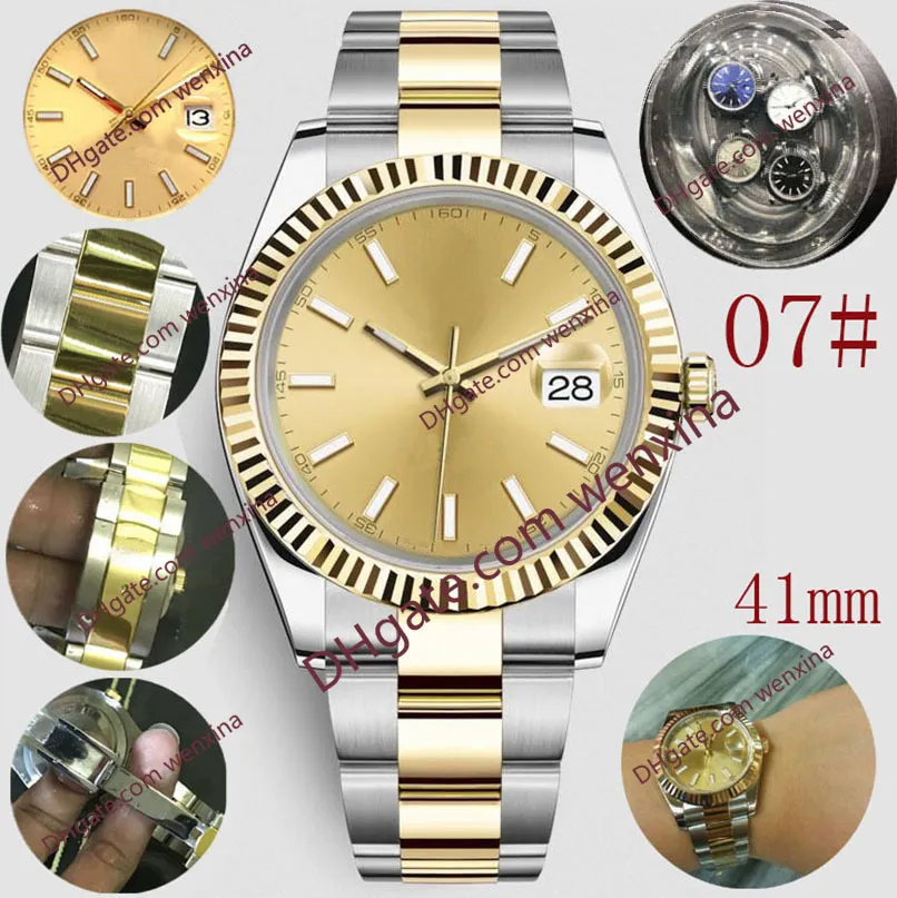Top Automatic 2813 Mechanical Watch Men Big Magnifier 41mm rostfritt stål Vattentät president Mens Watches Male Wristw2784