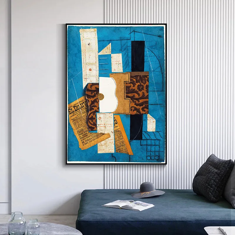 Picasso célèbre peinture sur toile ligne abstraite géométrie affiche et impression rétro mur art photo pour salon décor à la maison Cuadro3952270