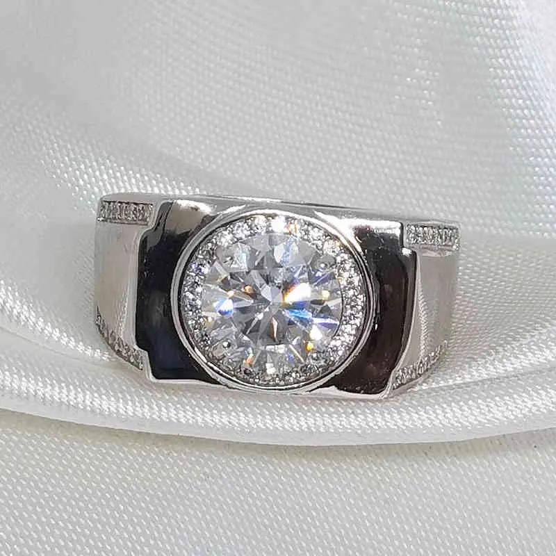 Meibapj vvs1/ 2/3 s Diamant einfacher Ring für Männer Real 925 Sterling Silber Charme Fine Hochzeit Schmuck 6544473