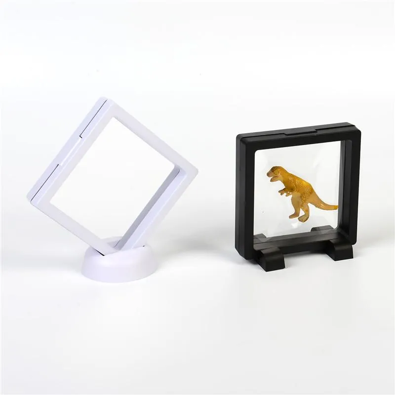 9*9*2cm Black 3D Floating Picture Frame Shadow Box Jewelry Display Stand Ring Pendant Holder Protect Jewellery Stone Presentation Case Customer print