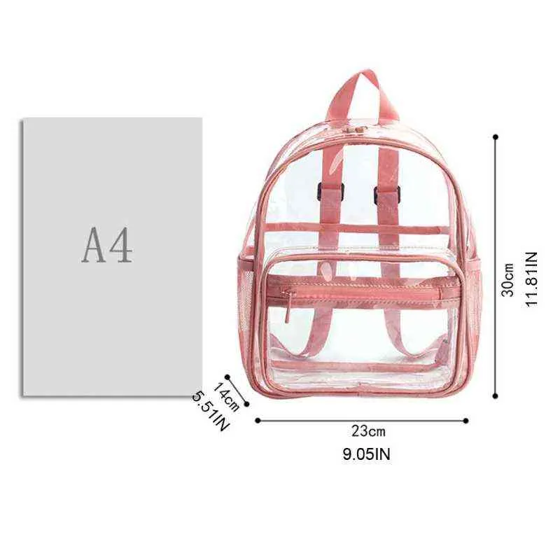 Zaino da donna Borsa in PVC impermeabile trasparente Studenti universitari di moda femminile Grandi zaini solidi trasparenti 211215