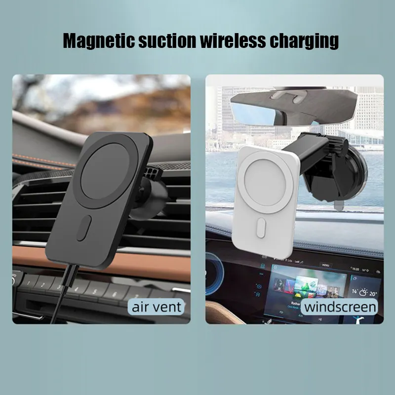 Magnetyczny ładowarki telefoniczne Ładowarki telefoniczne na montażu samochodowym dla iPhone12 Pro Mini Max 15W Bezpieczne szybkie ładowarki
