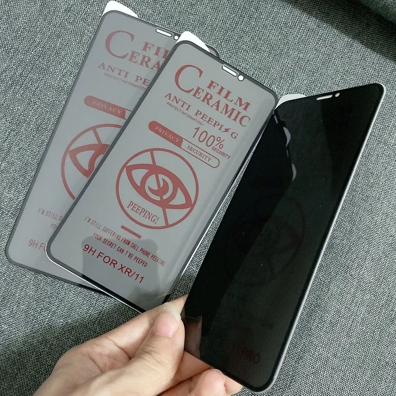Mjukt keramiskt antispy skärmskydd för iPhone 12 11 Pro Max Mini X XS Max XR 7 8 6 Plus SE 2020 Sekretessskyddande film