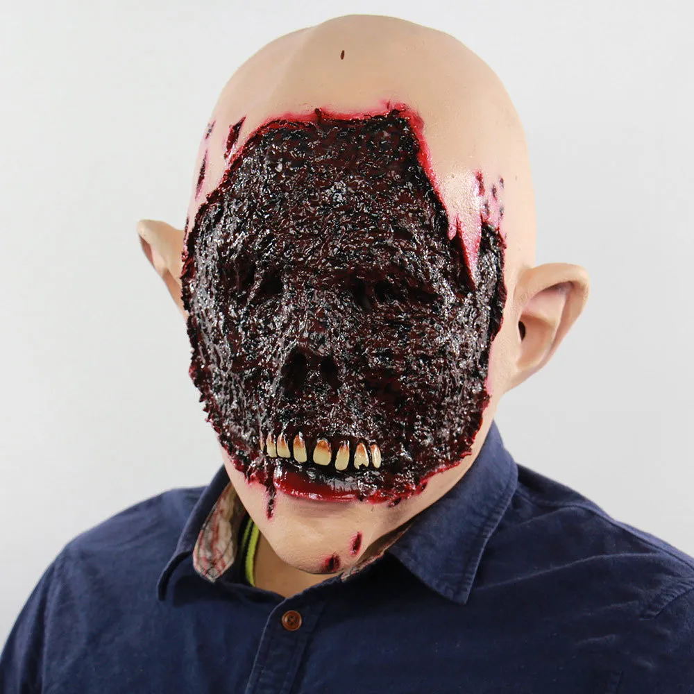 Halloween skräck latex biokemiskt monster blodig zombie smält ansikte vuxen skrämmande mask