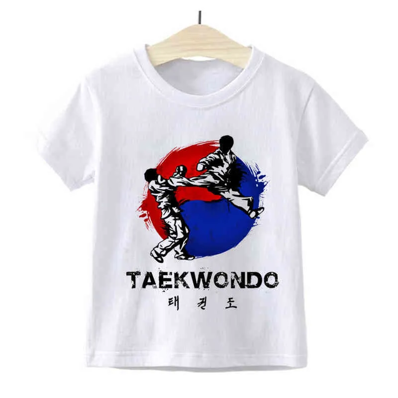 キッズボーイズTシャツKarate Taekwondoデザインベビートップス夏の女の子服幼児ファッションTシャツプリント子供服、YKP134 G1224