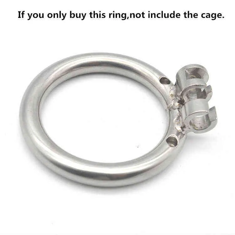 NXY Cockrings Man Chastity Enhetsbälte Super Small Short Cage Lock Metal Rostfritt stål Ring Sexleksaker Erotisk Vuxen För Män Gay 1124