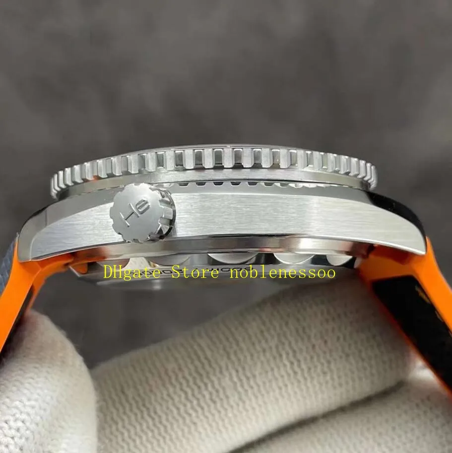 2 estilo real po om fábrica 8900 movimento masculino relógio automático 43 5mm 600m mostrador cinza cerâmica moldura pulseira de borracha eta274y