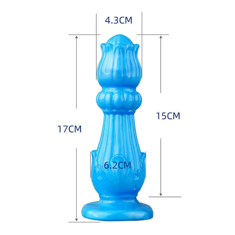 NXY Dildos Anal Toys New Carnation Backyard Bead Pulling Plug Sex Toy Men's and Women's Masturbation Device Soft Fun Expansion Adult Products 0225