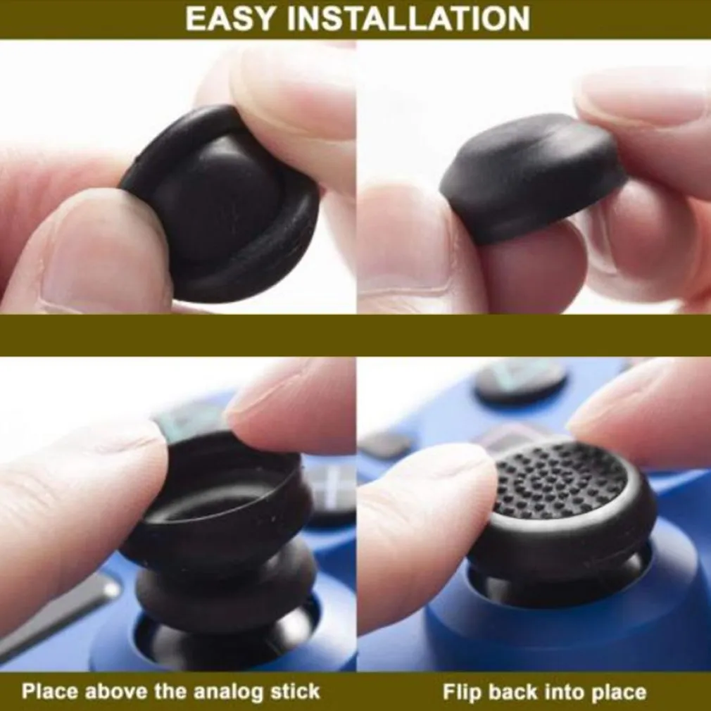 4 pçs tampas de manípulo para dedo polegar para capa de silicone analógico para dedo polegar para PS3 PS4 Pro acessórios finos