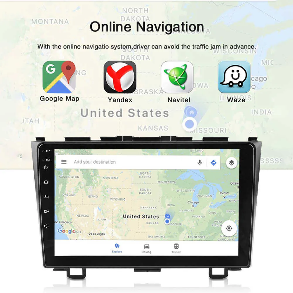 9 Inç 2 Din Android 10.1 1 GB RAM WIFI BT Autoradio Araba Radyo Multimedya Oynatıcı Honda CRV CR-V 2006-2011 için 2din Ses DVD