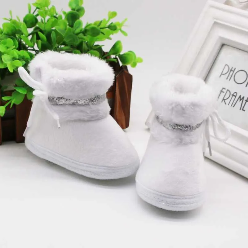 Automne hiver mignon bébé chaussures chaudes nourrissons chaussures chaudes fausse fourrure filles bébé chaussons coton garçon bébé bottes G1023