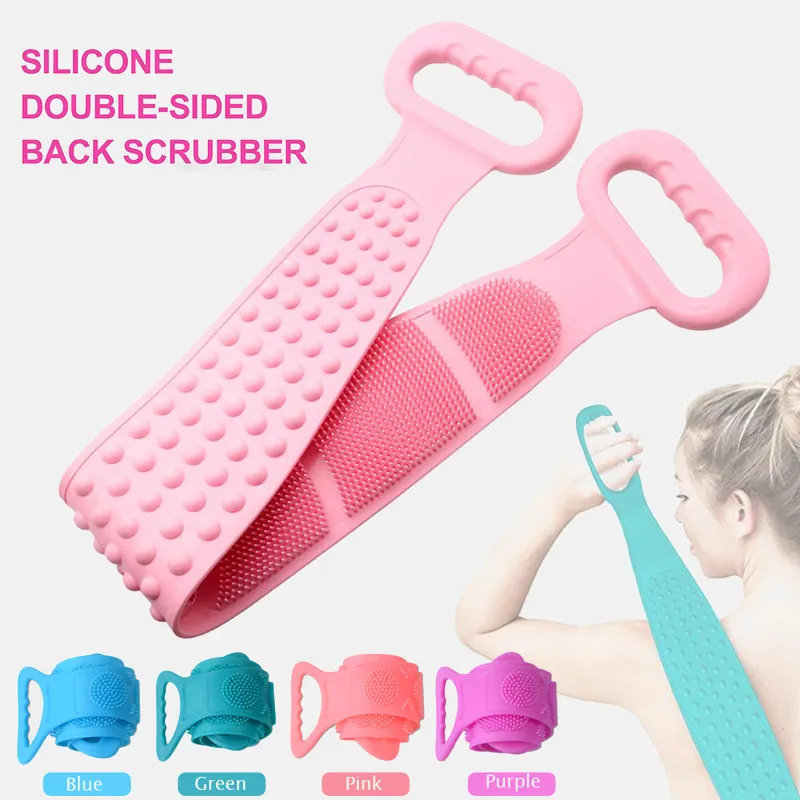 Doccia Scrubber esteso Pelle pulita Spazzole doccia Sfregamento Indietro Fango Peeling Massaggio corpo Asciugamani da bagno magici Spazzole in silicone2315440