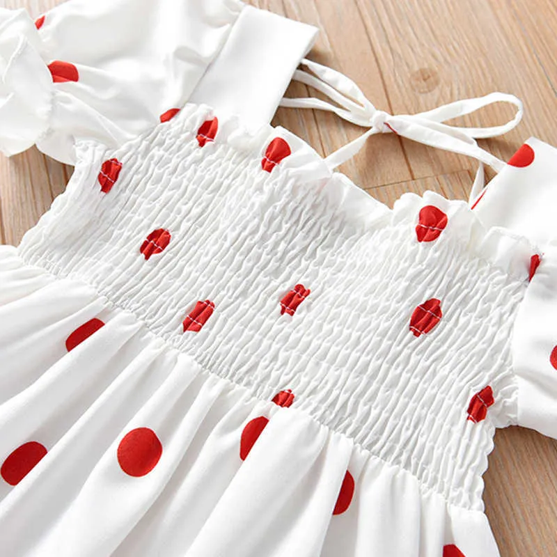 Vestidos de verão Chiffon Polka Dot Princess Vestido para Meninas Crianças Roupas Menina Roupas Crianças 210528