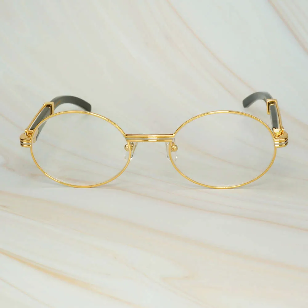 Ienbel Dans l'ovale mode mâle luxe lunettes de lecture vintage corne de buffle nuances déco lunettes de soleil cadres 7DY2 21s5978566