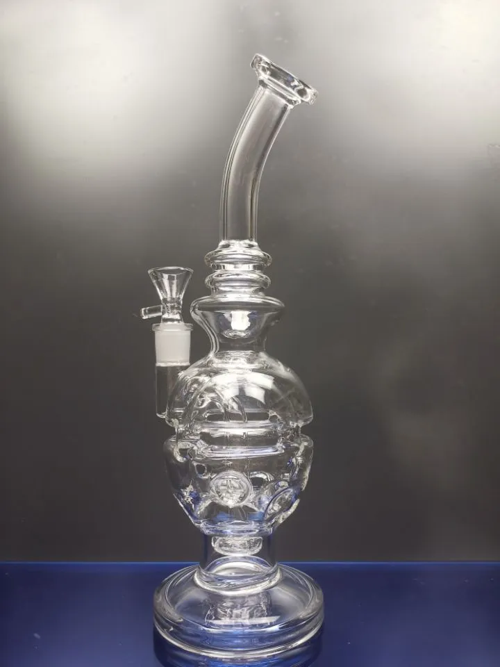 Heady thick glass bong fab egg water pipe skull beaker dab rig bongs recycler glass bent neck oil burner percolator with bowl 14.4mm joint cheechshop