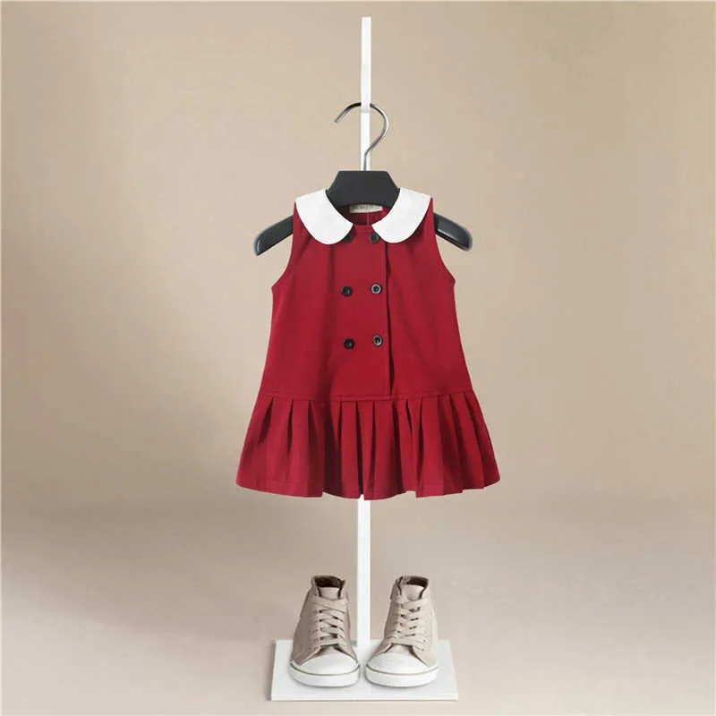 2020 Baby Mädchen Kleid Sommer Säuglings Baby Kleidung Baby Mädchen Sleeveles Svest Kleid Rot Einfarbig Kinder Kleider Mädchen Prinzessin q0716