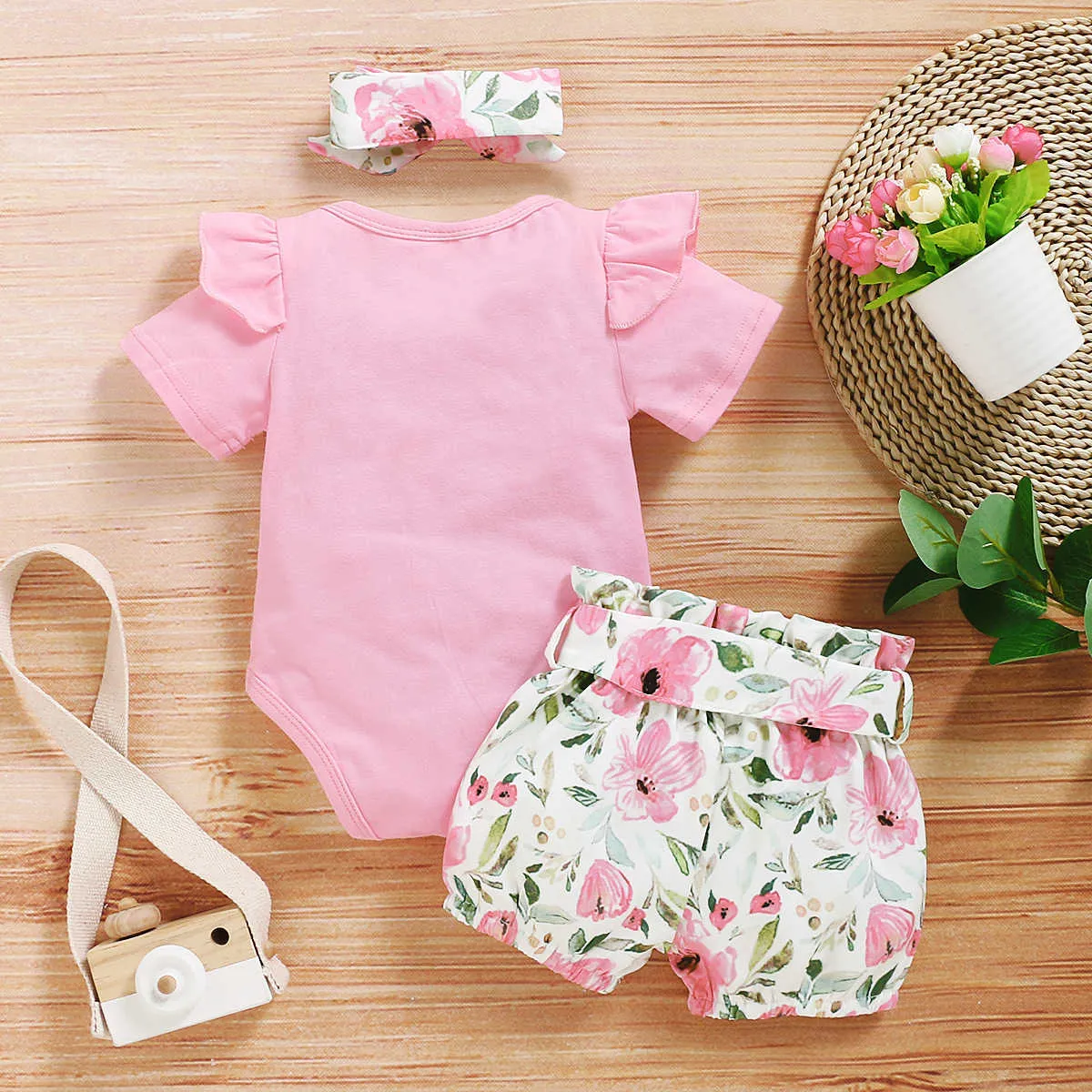 Baby meisje kleding set peuter sets letters top bloemen shorts kinderen zomer 2 stuk voor outfit 210529