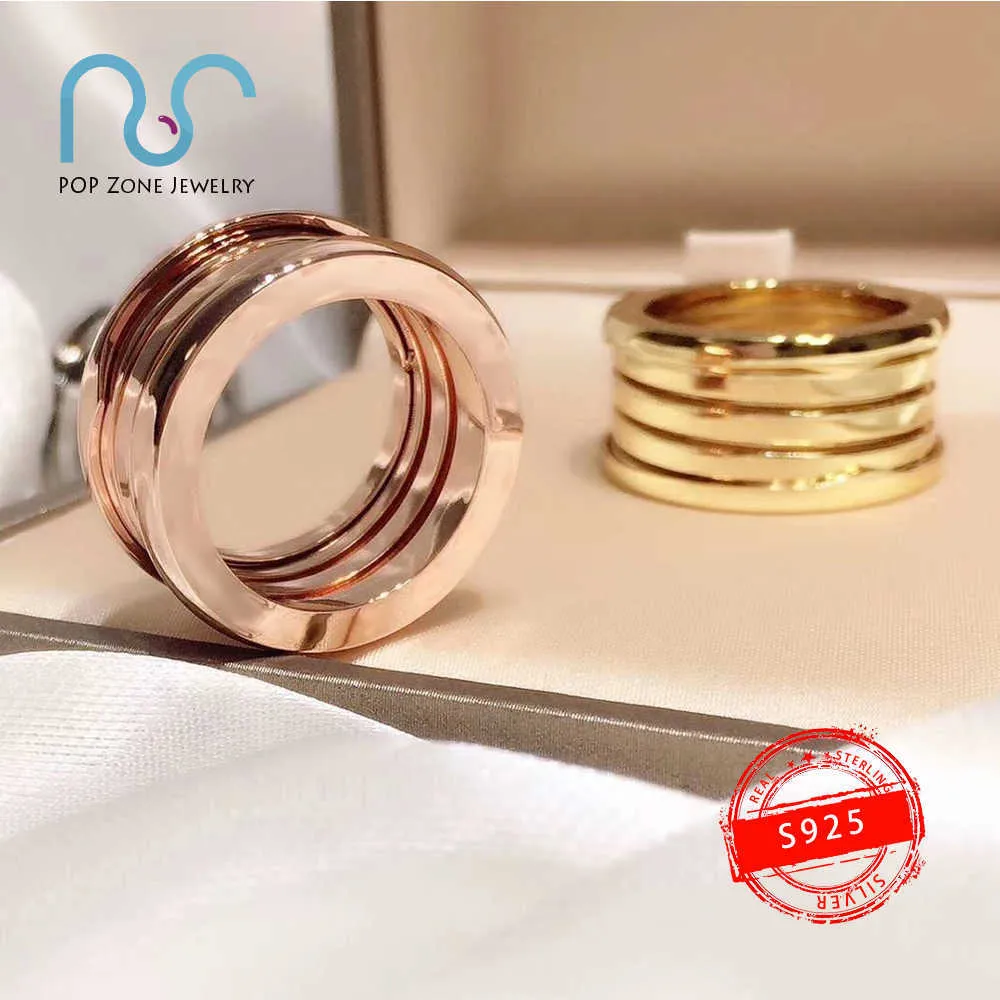 S925 Sterling Silver Ring Brand Zero Ring Spring Ring Luxury Original Trendy Design Anniversary Party For Women Lovers With 210924267S