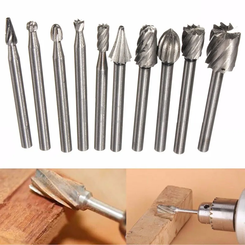 10 Stück Hartmetall 3 x 6 mm Bohrer Frässtifte Metall Diamant Schleifen Holz Fräser Bohrer Schaft Werkzeug 1431897