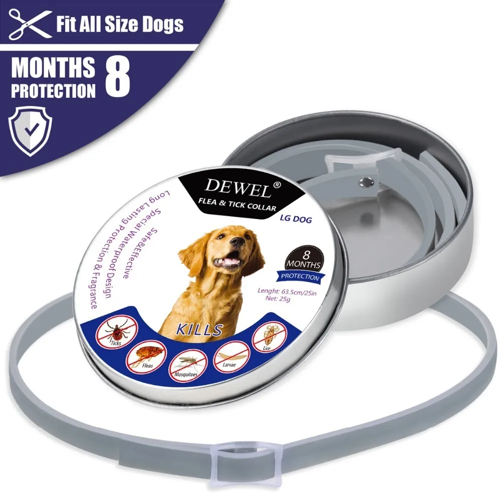 Dewel Pet Dog Collar Anti Flea Ticks for Cat Mosquitoes Outdoor Protective Adjustable Repels and Y200515