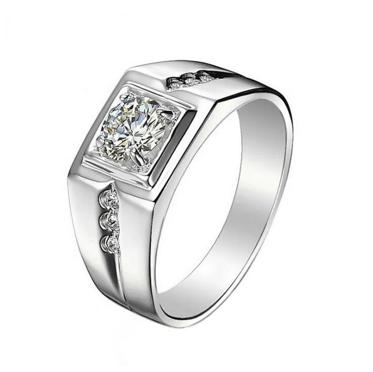 Choucong marque Unique bijoux de luxe 925 en argent Sterling grand diamant blanc topaze pierres précieuses mâle mariage hommes bague ensemble