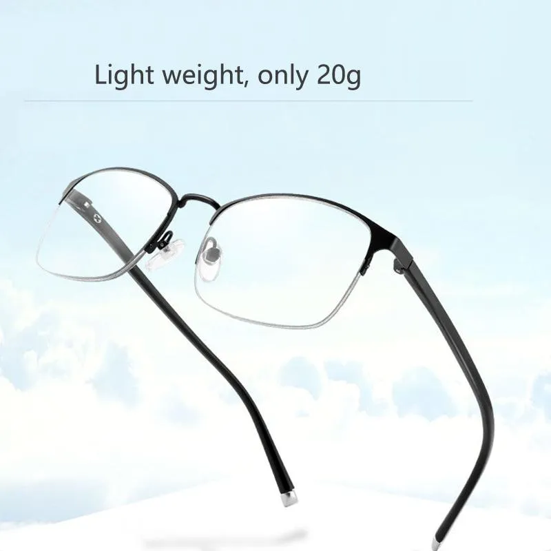 Solglasögon Unbreakable Flexible Progressive Reading Glass för män Kvinnor Presbyopia Anti Blue Light TR90 Titanium Extra härdning213H