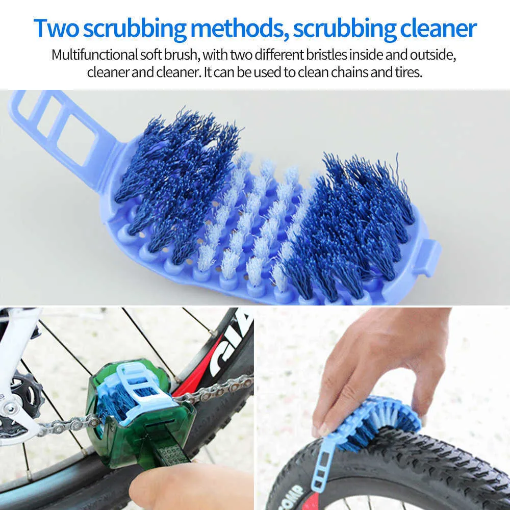 Multifunctional Bicycle Chain Cleaner MTB Mountain Bike Machine Washer Brushes Kit with Sponge Cycling Riding Cleaning Tools