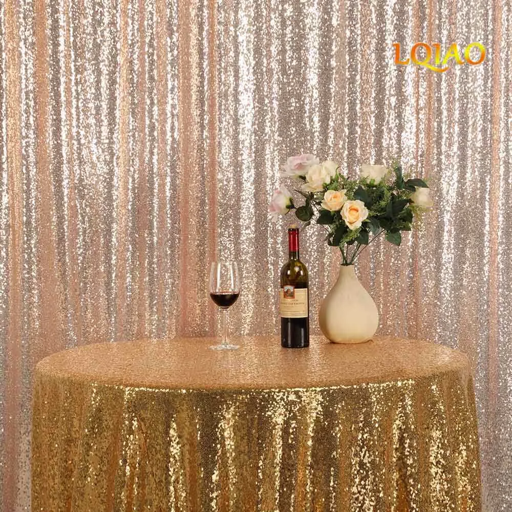 Champagne Gold Sequin Curtain Backdrop-003