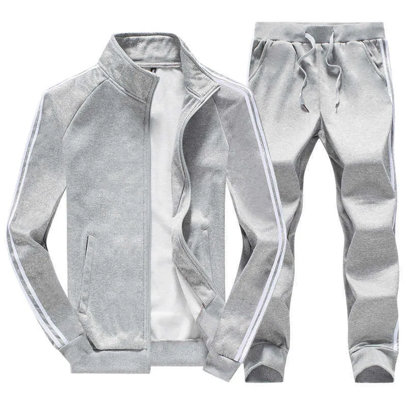 TRACKSUIT MEN Zipper Jackor + byxor 3 stycken set TRACKSUIT JOGGER SETS Casual Slim Fit Sporting Suit Fashion Mens Sweat Suits X0610