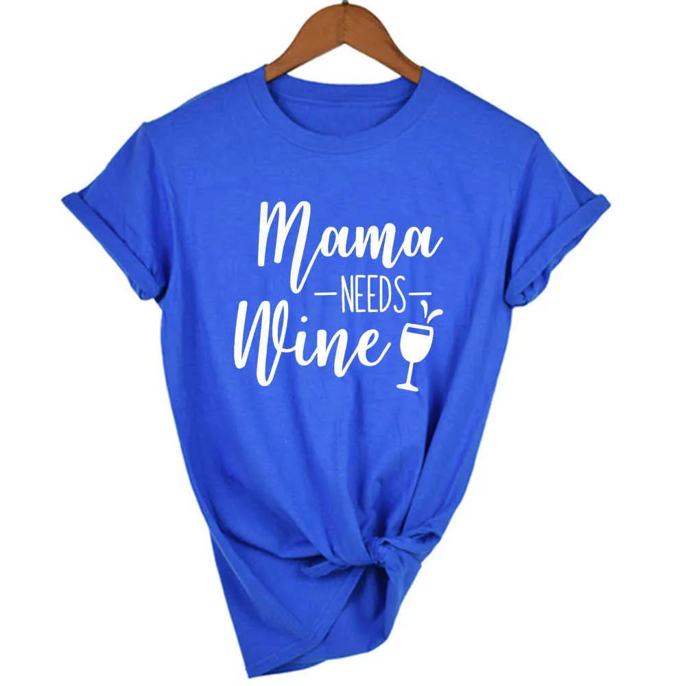 Mama heeft wijnbrief afdrukken T-shirt vrouwen korte mouw grappige zomer kleding streetwear vrouwelijke moeder leven esthetische grafische tees x0628