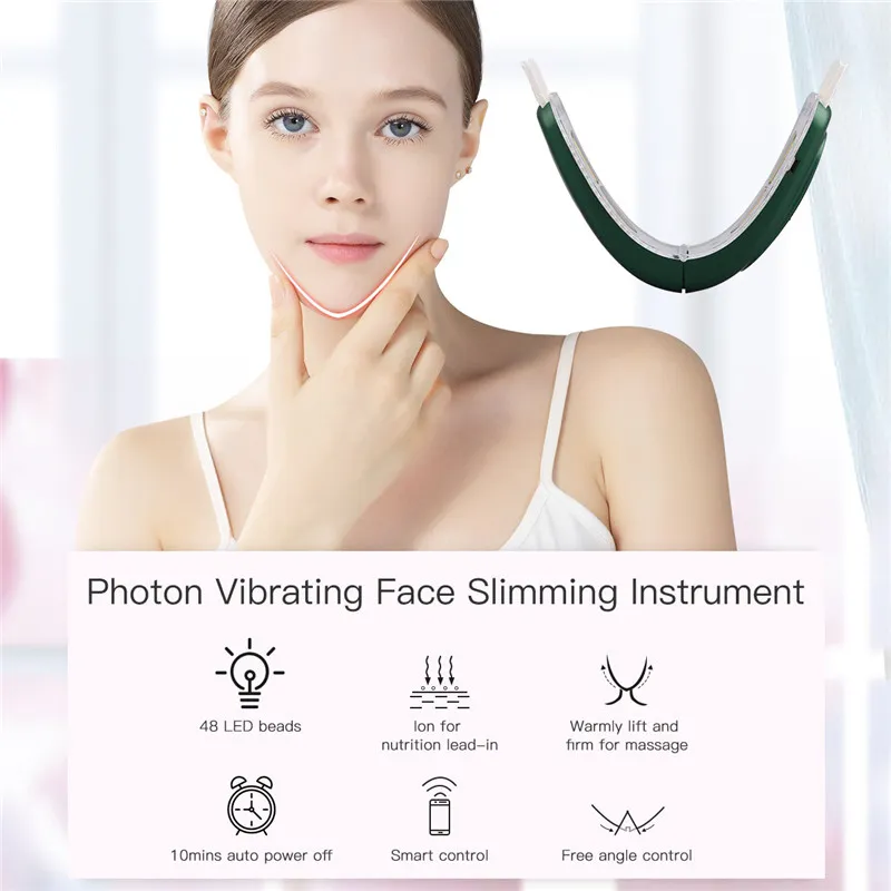 Chin Line Up Lifting Belt Machine LED Photon MagneticTherapy Facial Lifting Adelgazante Vibración Masajeador V Cuidado de la cara