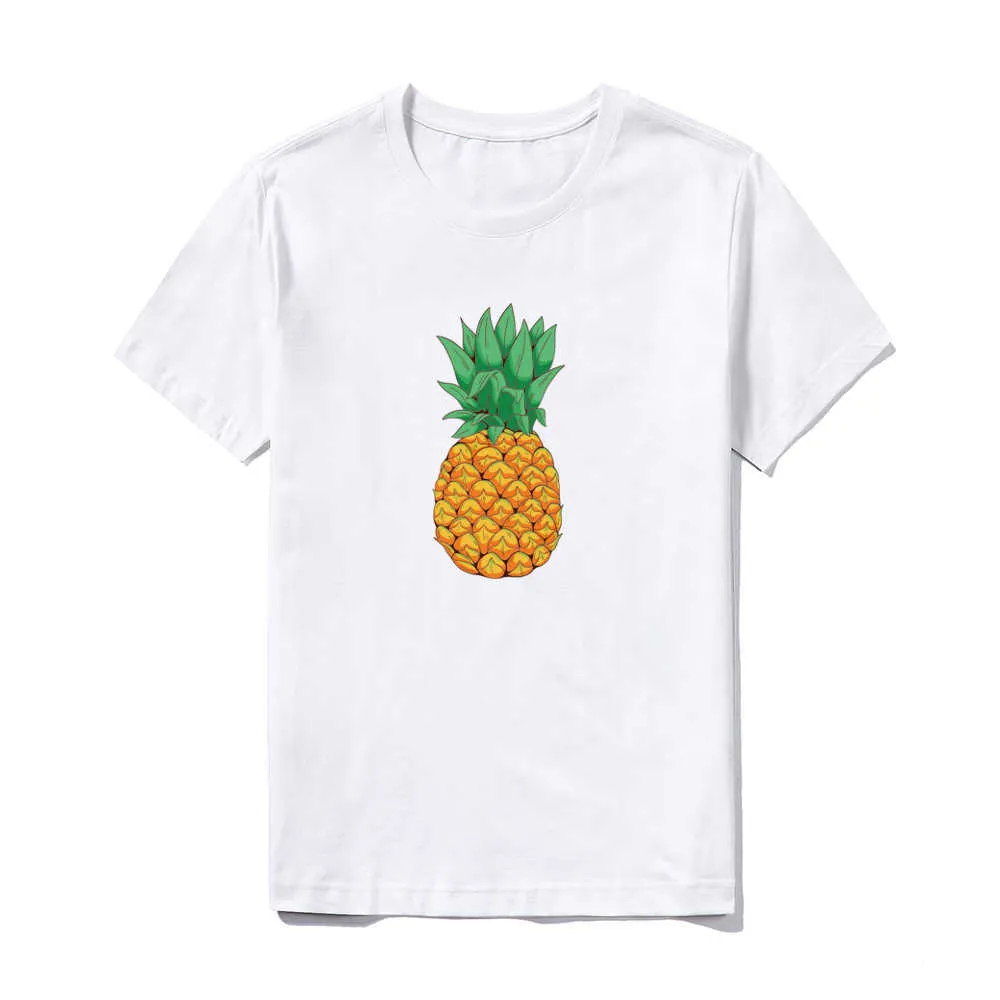 T-shirt in cotone estivo da uomo ananas multicolore solido top da uomo abbigliamento camicia casual uomo streetwear camicie fresche 5XL 210603