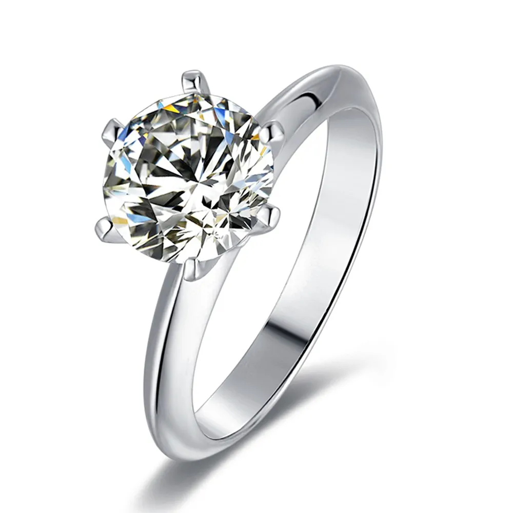 100 925 Certyfikowany diamentowy pierścień z ringu srebrnego srebrnego MOISSANITE