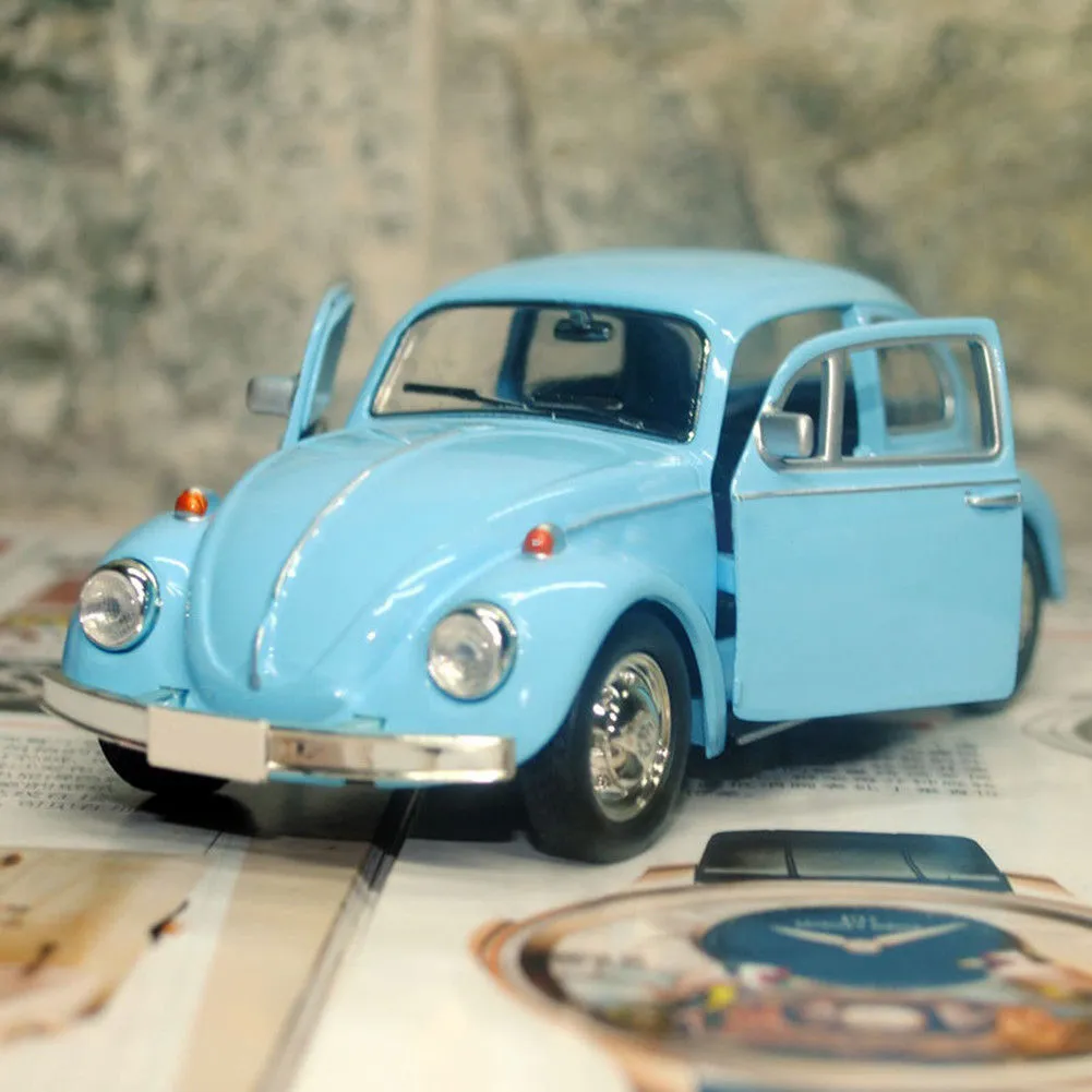 2020 yeni varış Retro Vintage Beetle Diecast geri çekin araba modeli oyuncak çocuklar için hediye dekor sevimli figürler minyatürleri C0220