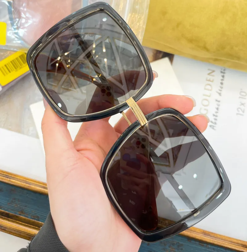 Übergroße Sonnenbrille für Männer Frauen 0903 Gold Blue Pink Objektiv Retro Gläser Occhiali da Sole Mode Sonnenbrille mit Box335d