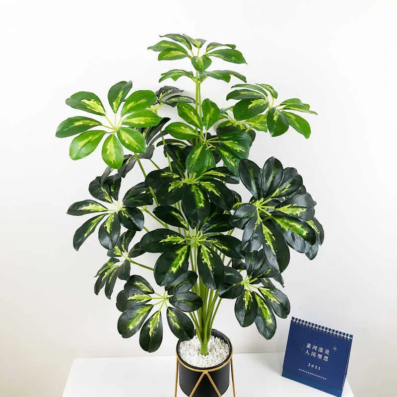 75 cm, 24 Köpfe, große künstliche Monstera-Tropenpflanzen, gefälschte Palmenblätter, Kunststoff-Dschungellaub für Hausgarten-Dekoration 210624