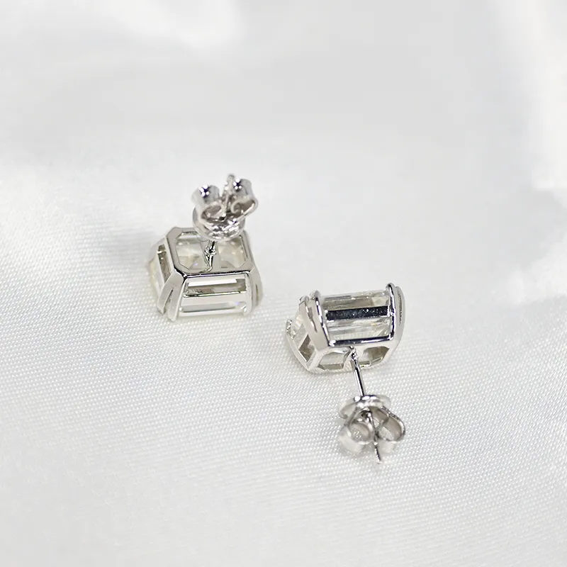 Oevas 100% 925 Sterling Silver Stud örhängen för kvinnor som glittrar 8*10 mm hög koldiamanter bröllopsfest Fina smycken Partihandel 220211