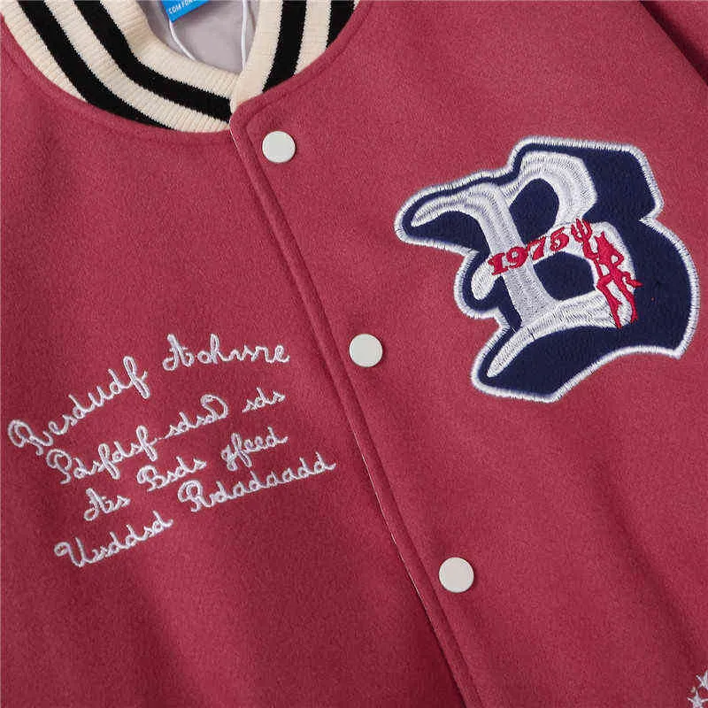 Hip Hop Baseball Veste Manteau Hommes Lettre B Broderie Manches En Cuir Varsity Bomber Biker Punk Vintage Fashion College Veste 211103