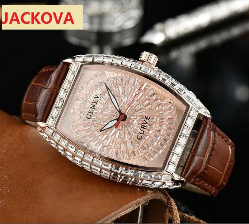 Top Mens Fashion clásico negocio zafiro reloj de los hombres correa de cuero CalendarWristwatches 43mm cronógrafo Relojes Hombre Big211H