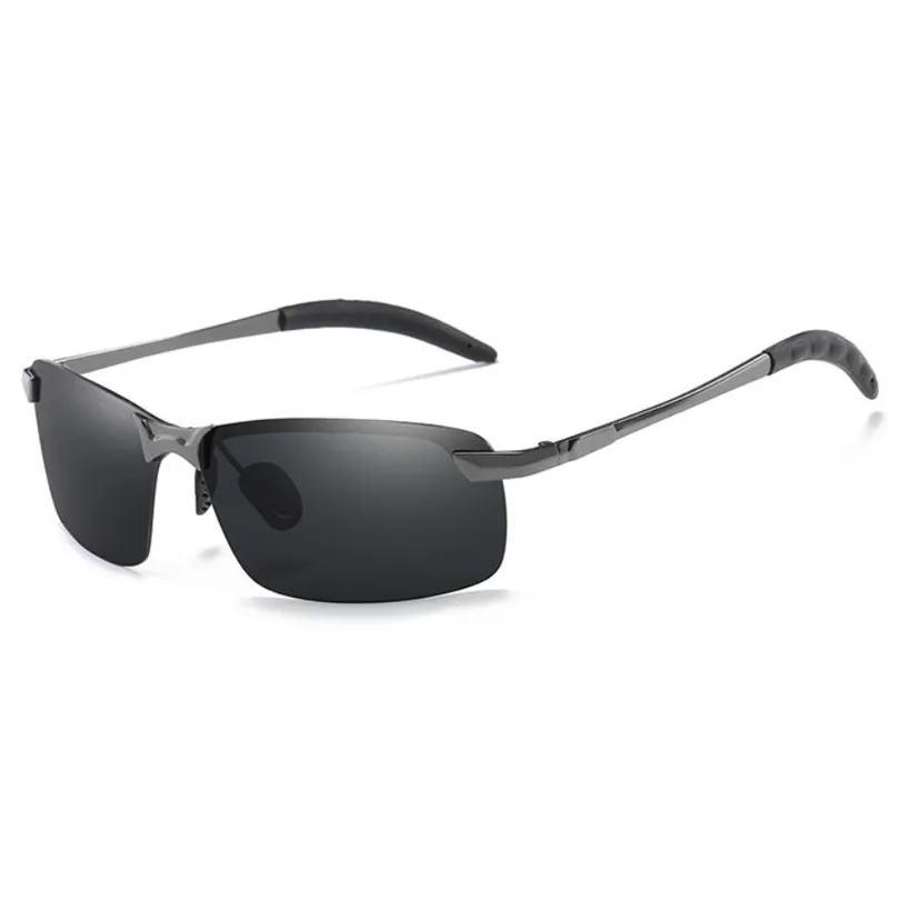 Vierkante Heren Gepolariseerde Zonnebril 66mm Nachtzicht Brillen Designer Dag en Nacht Lens Shades UV400 Heren Zonnebril met case319R