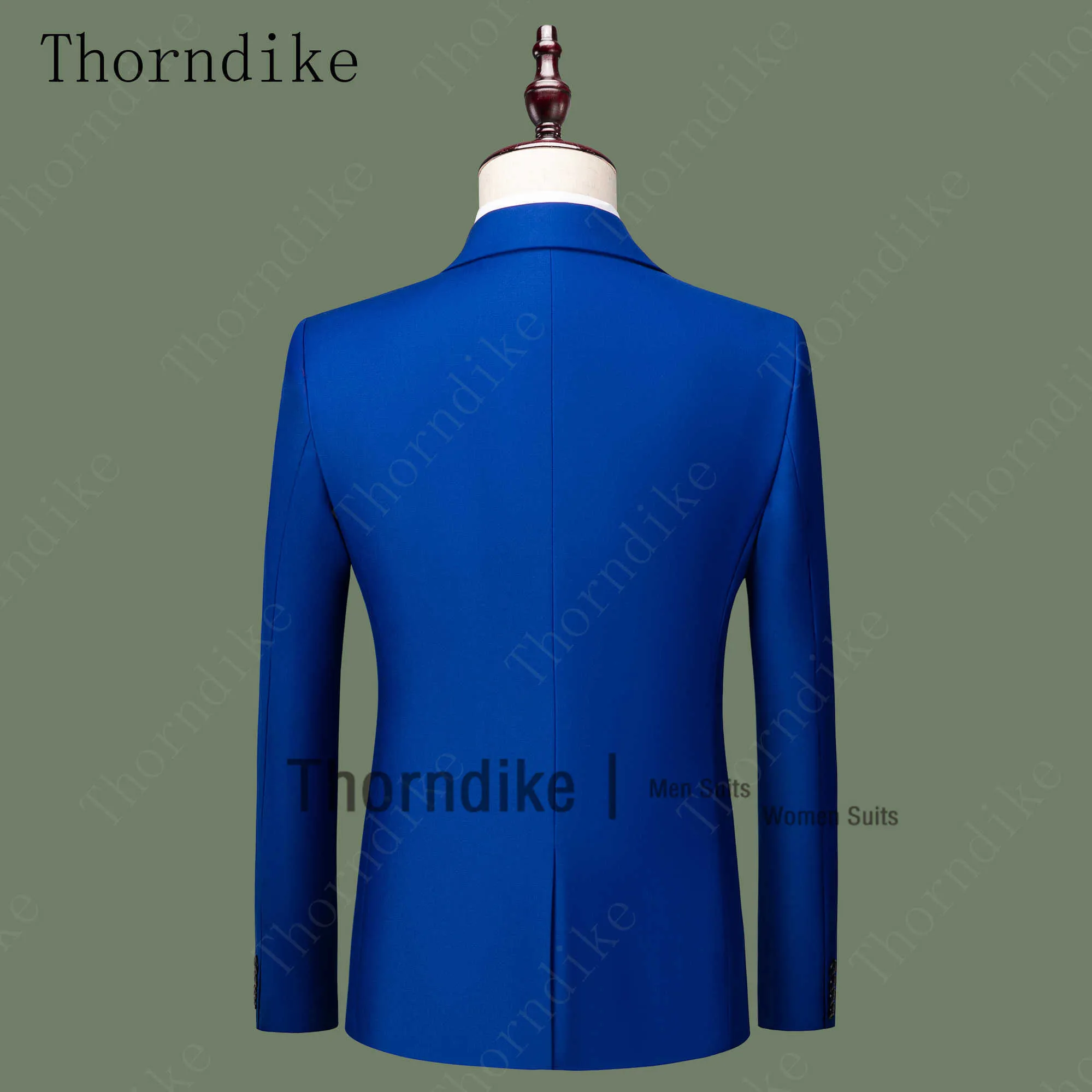 Thorndike Royal Blue Hommes Costumes De Mariage Slim Fit Groom Prom Party Blazer Mâle Tuxedo Veste + Pantalon Costume Mariage Homme Terno X0909