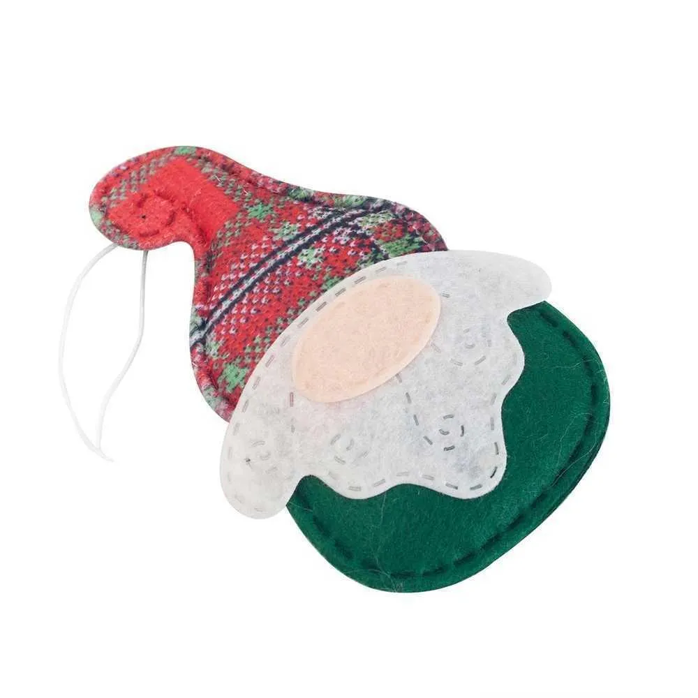 Noël Plaid Patchwork Sans Visage Poupée Père Noël Mini Xams Arbre Pendentif Creative Fête Fenêtre Porte Maison Enfants Mignon Cadeaux