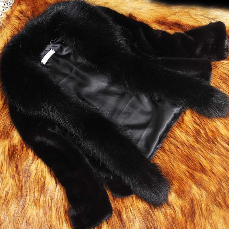 冬の女性の毛皮のコート白黒厚い暖かいフェイクの毛皮のジャケット短いアウター211019