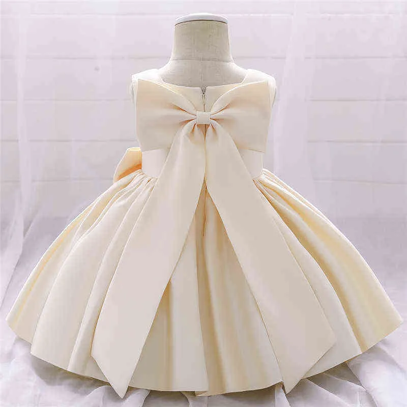Infant Baby Girls 1st Year Birthday Dresses Christening Gowns Baby Baptism Clothes Lace Tutu Big Bow Princess Dresses G1129