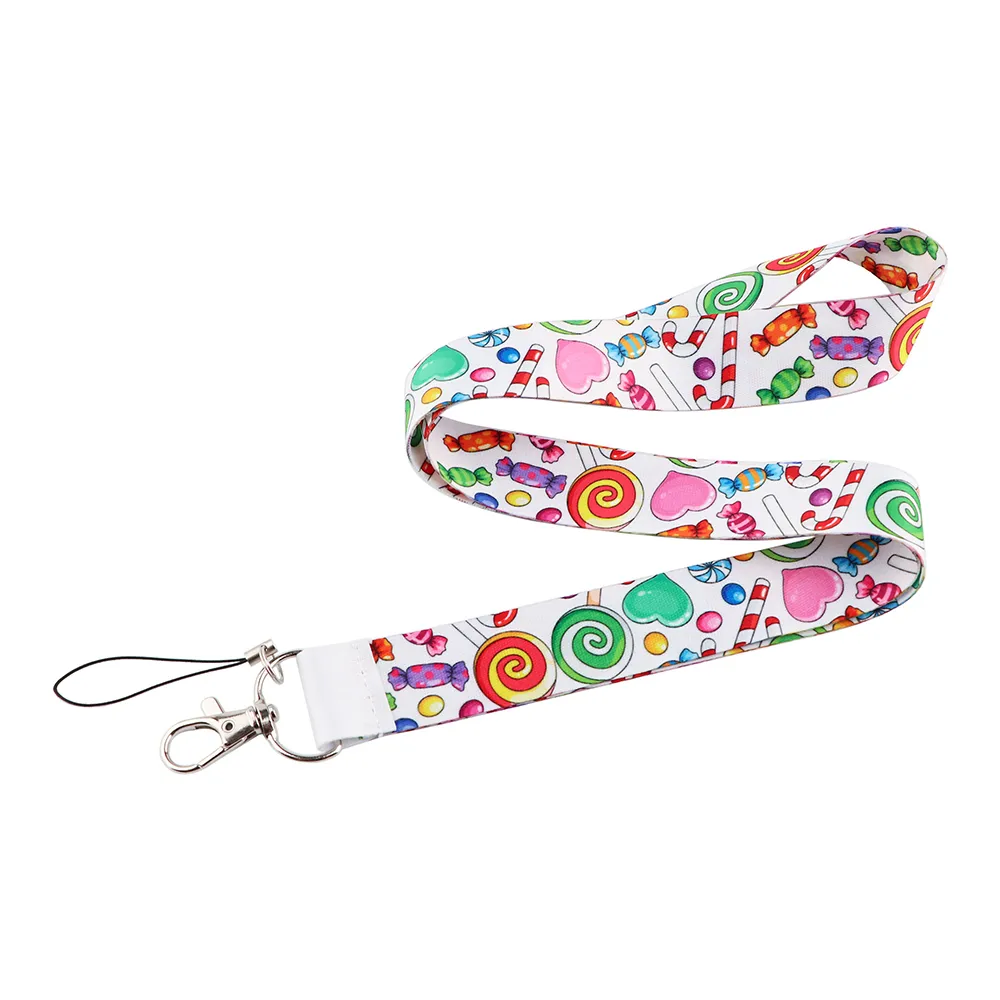 10 pz/lotto J2542 Lollipop Portachiavi Cordino Cartoon Punk Neck Strap Le Chiavi Carta D'IDENTITÀ Cordini cellulari