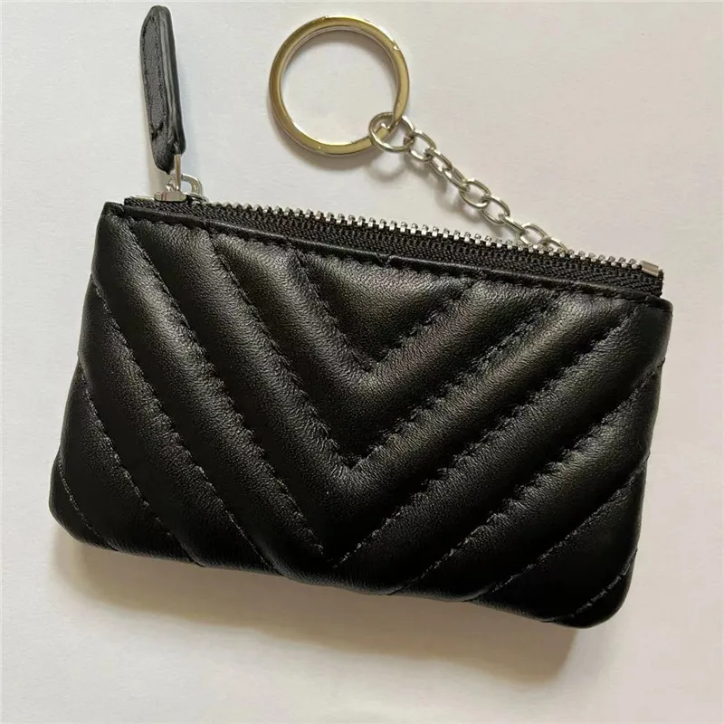 Designer Coin Purses Keys Pouch Mini Wallet Lipstick Bag With Key Circle DrawString Real Leather Designer Wallets Card Holder Lamb220j