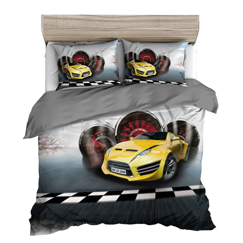 Sports Car Motorcycle Bedding Set Printed 3D Duvet Cover Linen Children Bed Cover Set Edredones De Cama Custom NO Bedsheet Set 210309